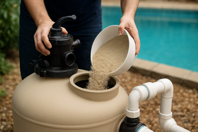 Changer le sable du filtre à sable piscine : le guide facile étape par étape